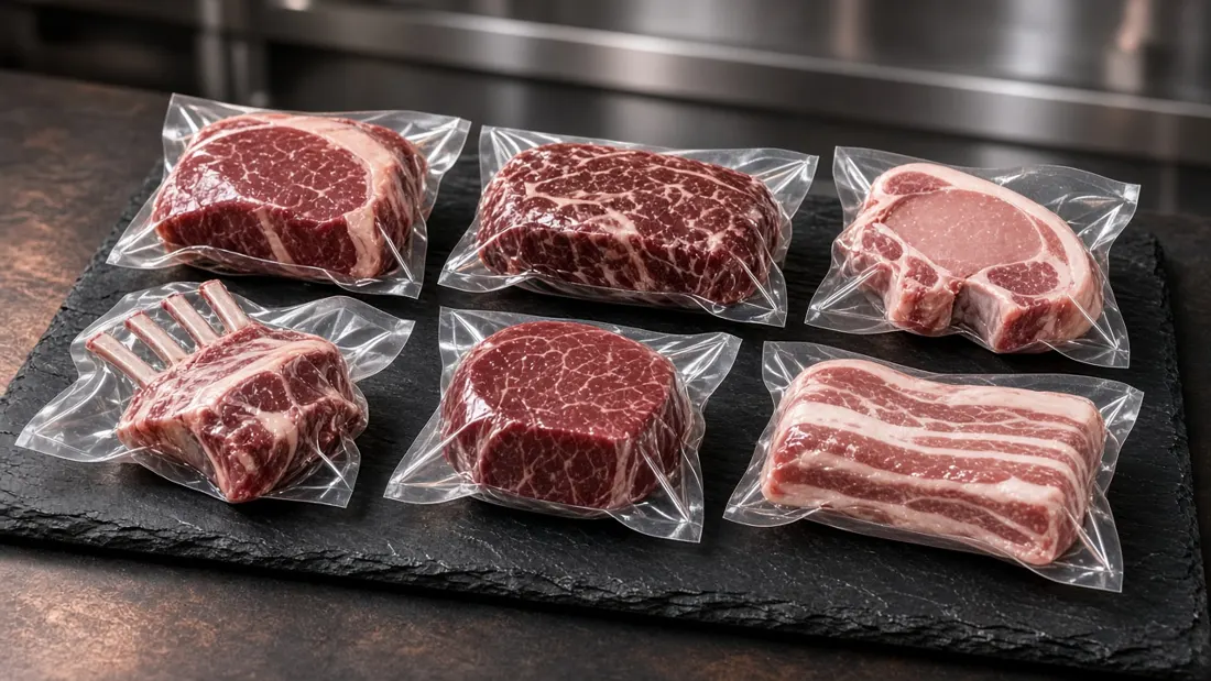Vacuum-sealed cuts of meat ready for pickup